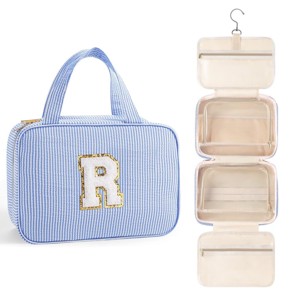 Travel Toiletry Bag Initial Makeup Bag For Teen Girls - Birthday Gifts For 7 8🙂